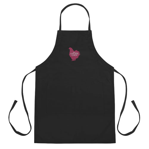Team Chicken Chick Embroidered Apron - Pink Logo