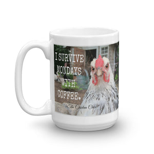 "I Survive Mondays with Coffee." - Mug